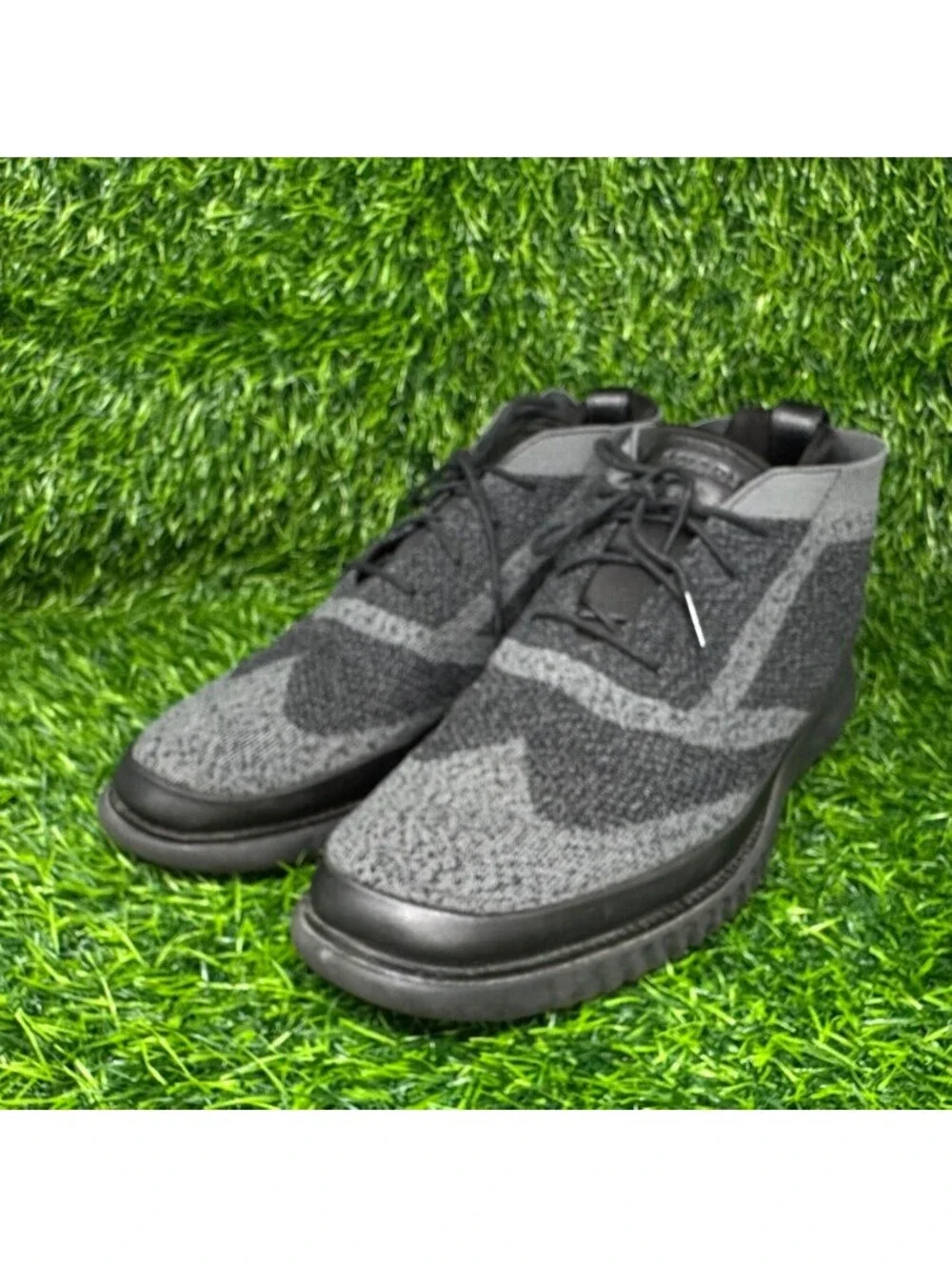 Cole Haan ZeroGrand StitchLite2 Knit Chukka Boot C28376 Mens 12M Black Gray 2280